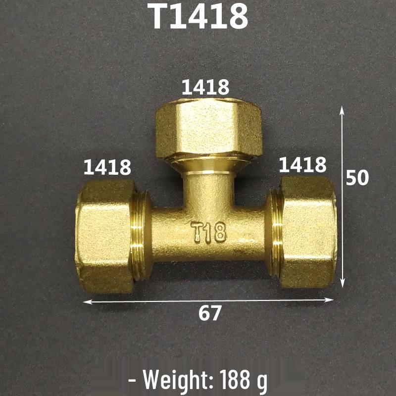 Aluminium-Kunststoffrohr Kupfer T-Stück Fitting: Reduziergewindegrößen 1216, 1418, 1620, 2025, 2632, 4, 6 Punkte.