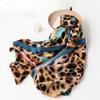 Imitation Cashmere Scarf Women's Autumn and Winter Scarf High End Blue Edge Yellow Brown Leopard Print Versatile Warm Scarf
