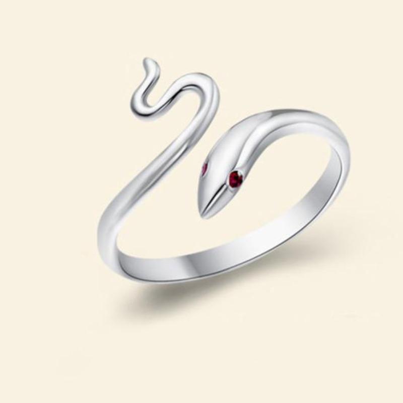 Anello da festa con serpente ondulato regolabile per donna, decorazione per gioielli da banchetto