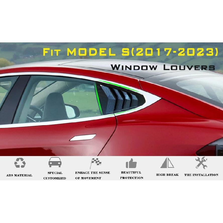 Για Tesla Model S Πίσω Πλαϊνά Καλύμματα Παραθύρων Περσίδες Σπορ Στυλ Δροσερή Εξωτερική Διακόσμηση κατάλληλα για Tesla Model S 2017-2024 Αξεσουάρ