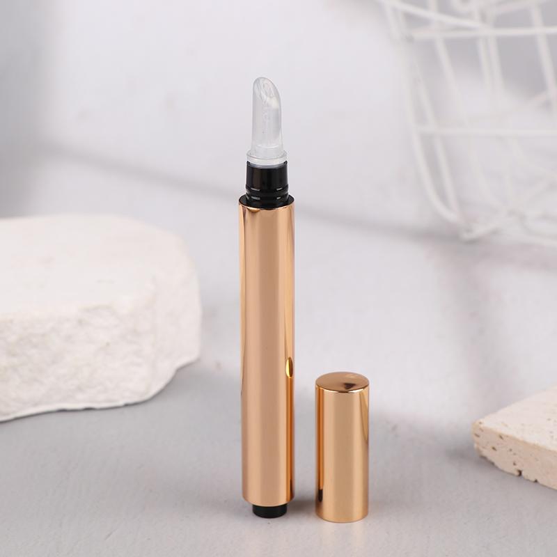 1PC Mini 3ml Gold/Silver/Matte Black Twist Pens Empty Lip GlossPen Silicone Brush Tip Cosmetic Acne Oil Container Concealer Tube