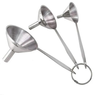 Imbuti in acciaio inossidabile con spazzola per la pulizia Set di imbuti piccoli per il trasferimento di spezie liquide liquide di oli essenziali