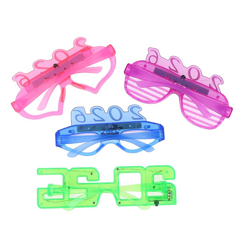 2026 Leuchtende LED-Brille Zufällige Farbe Leuchtende Brille Leuchten im Dunkeln Partyzubehör Neon-Partygeschenke für Kinder Erwachsene