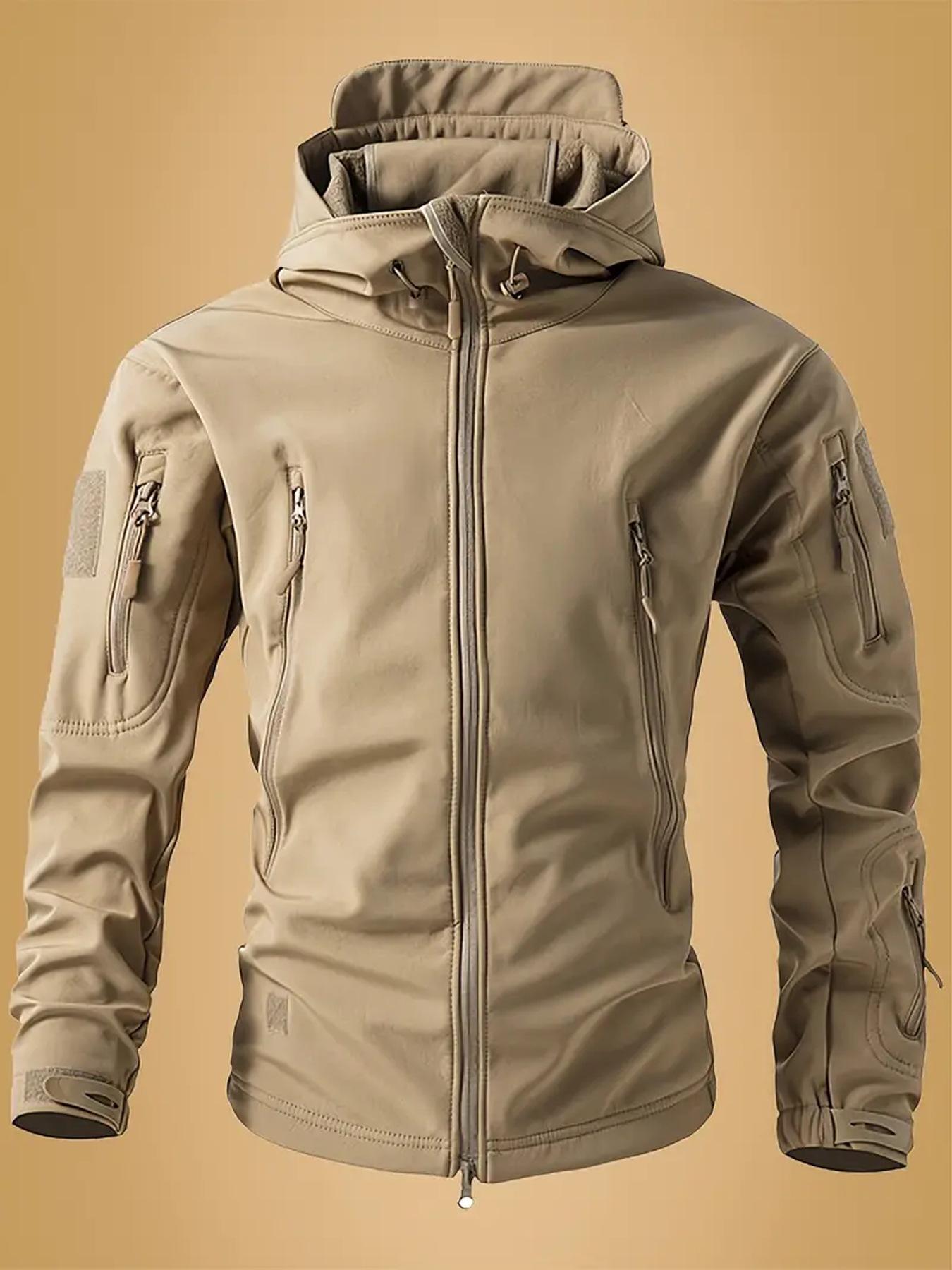 

Men s Professional-Grade Windproof Soft Shell Tactical Jacket: Warm Fleece, Waterproof, Cross-Border Design XS хакі