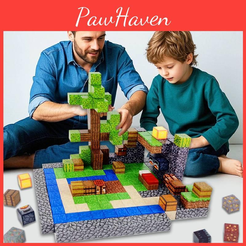 Building 50pcs Magnetic Blocks Children Minecraft Style Creative Toy Learning