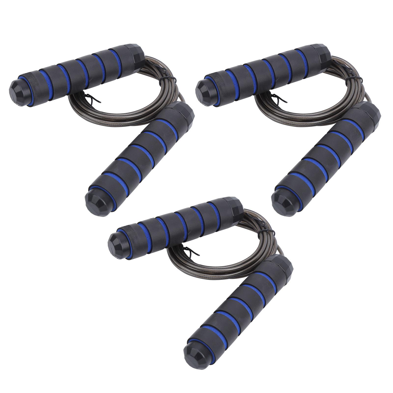 

3 шт. подшипник стальной проволоки скакалка для взрослых фитнес тренажерный зал похудение спортивная скакалка регулируемая черный и