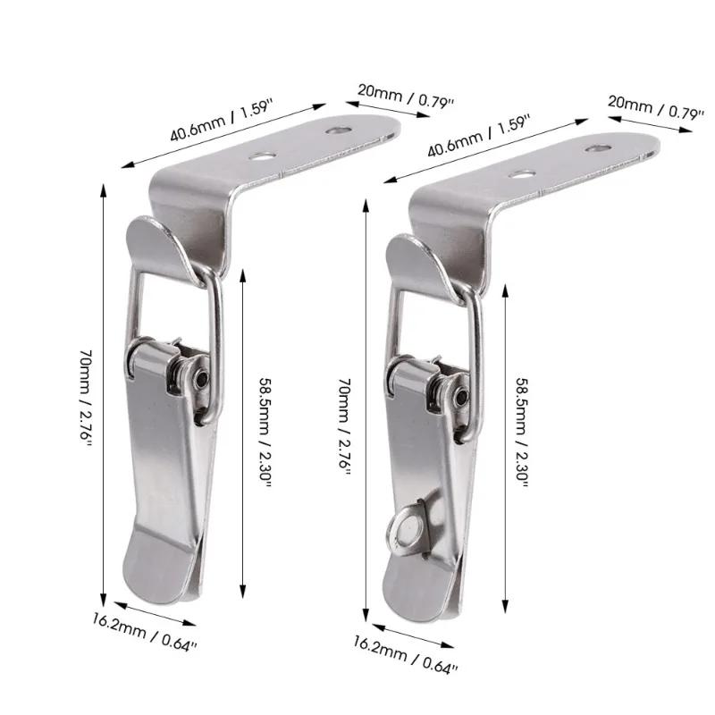 12/1x 90 Degrees Duck-mouth Buckle Hook Lock for Leather Suitcases Wooden Boxes Iron Spring Loaded Draw Toggle Latch Clamp Clip