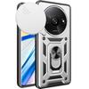 Case for Xiaomi Redmi A3, Silver, Shockproof Armor In Pc + Tpu with 360 ° Rotating Ring Holder and Camera Protector