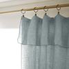 Rideau ajustable + 8 anneaux pince "Soline" 140 x 270 cm Lin lavé l'Effet Papillon - Soline Azur - 1 Panneau ajustable 140 x 270 cm
