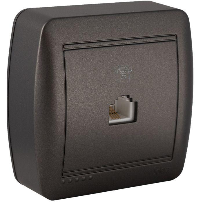 Prise RJ11 En Saillie - Noir Graphite - Solera