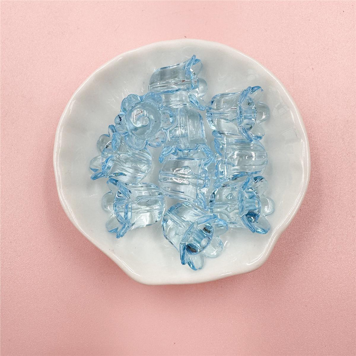 

17*15мм 10ШТ Ландыш Свободные Бусины Акриловые Модные Ручной Работы Материал для DIY Браслетов Изготовления Ювелирных Изделий Креативные Прозрачные Аксессуары светло-синий