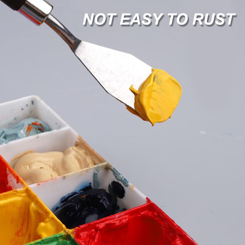 Stainless Steel Scraper Kit Palette Gouache Supplies Oil Painting Knife Fine