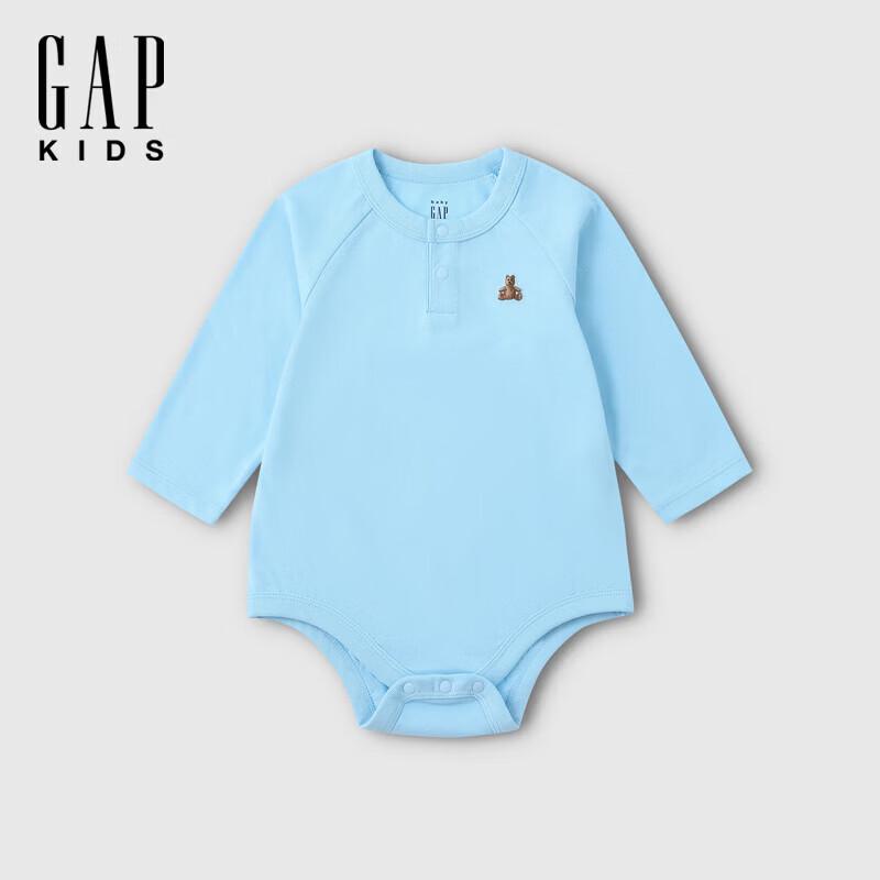 GAP Infant/Toddler Bear Embroidery Henley Romper 90/52