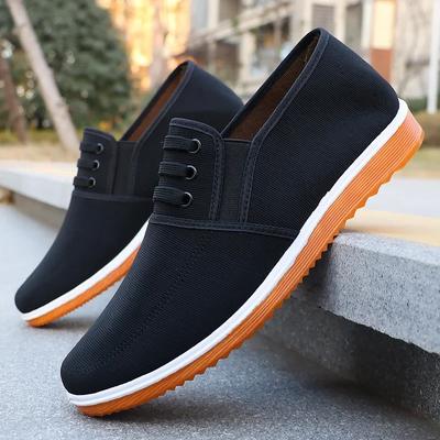 Modische Herren Canvas Schuhe: Lässige Sport-Slipper für Frühling/Herbst mit Unifarbe und flachem Boden Schuhe für Herren Canvas-Schuhe