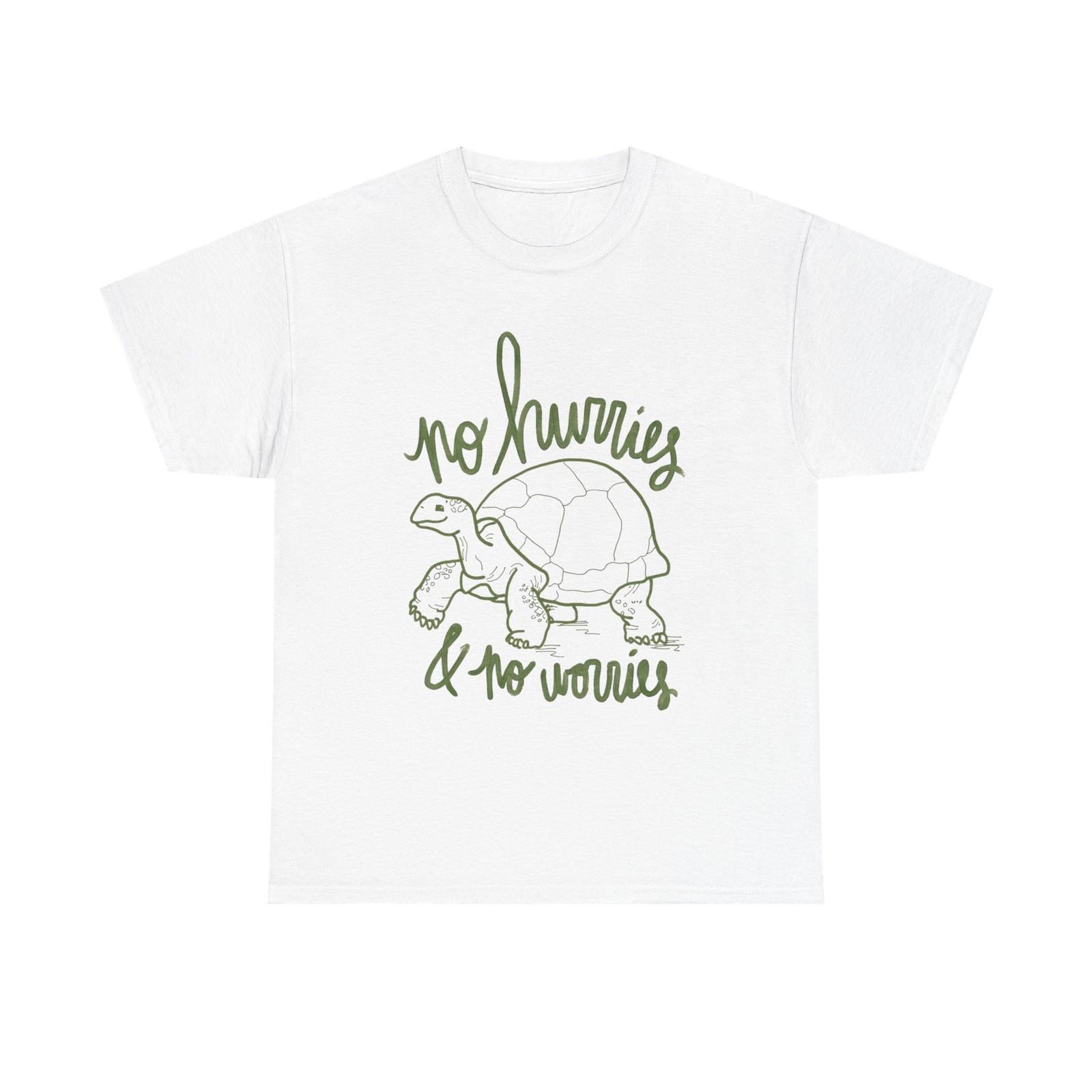 No Hurries No Worries Turtle Graphic T Shirt Unisex Heavy Cotton Tee XXXXL