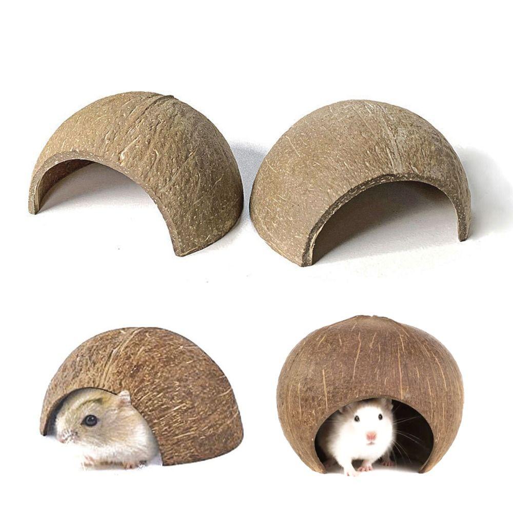 Bite-resistant Hamster Coconut Cage Natural Coconut Shell Hamster House Guinea Pig Hideout Lizards