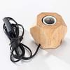 220V Retro Wood Table Lamp E27 Socket Vintage Desk Lamp Base Holder EU Plug Bedside Lamp Decor Wooden Base Table Light