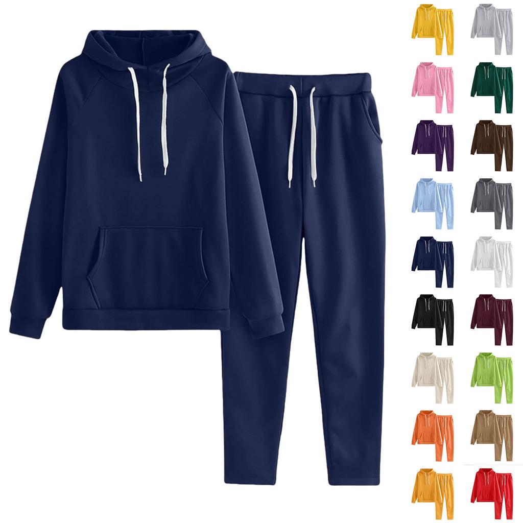 Children's Solid-color Loose Sweatshirt And Sweatpants Casual Sportswear Set