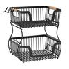 Office Desk Storage Shelf 2/3 Layer Countertop Organizer Rack Heavy Duty Fruit Basket Stand Sturdy Desktop Space Saving Carbon Steel Rack
