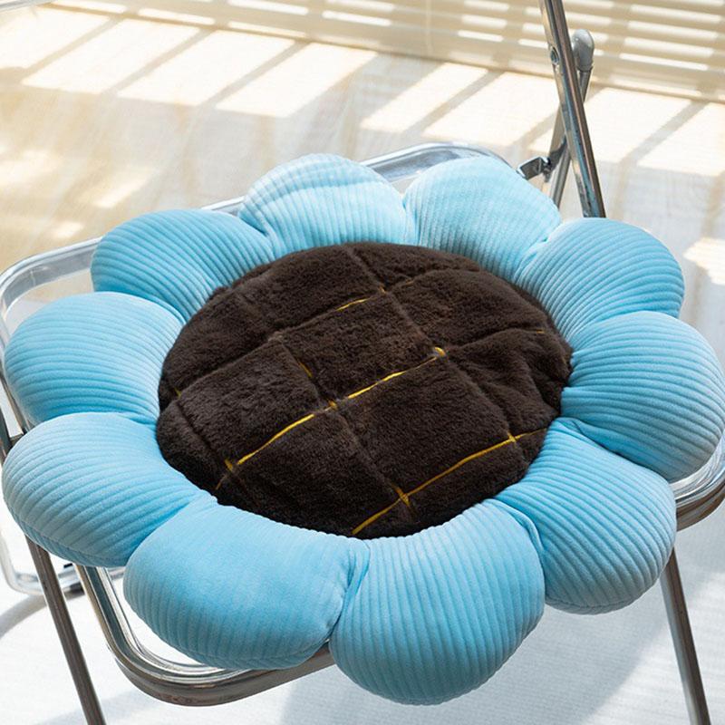 45X45Cm Sunflower Flower Cushion Cartoon Contains Filler Soft Sofa Hugging Pillow Velvet Autumn And Winter Warm Chair Cushion