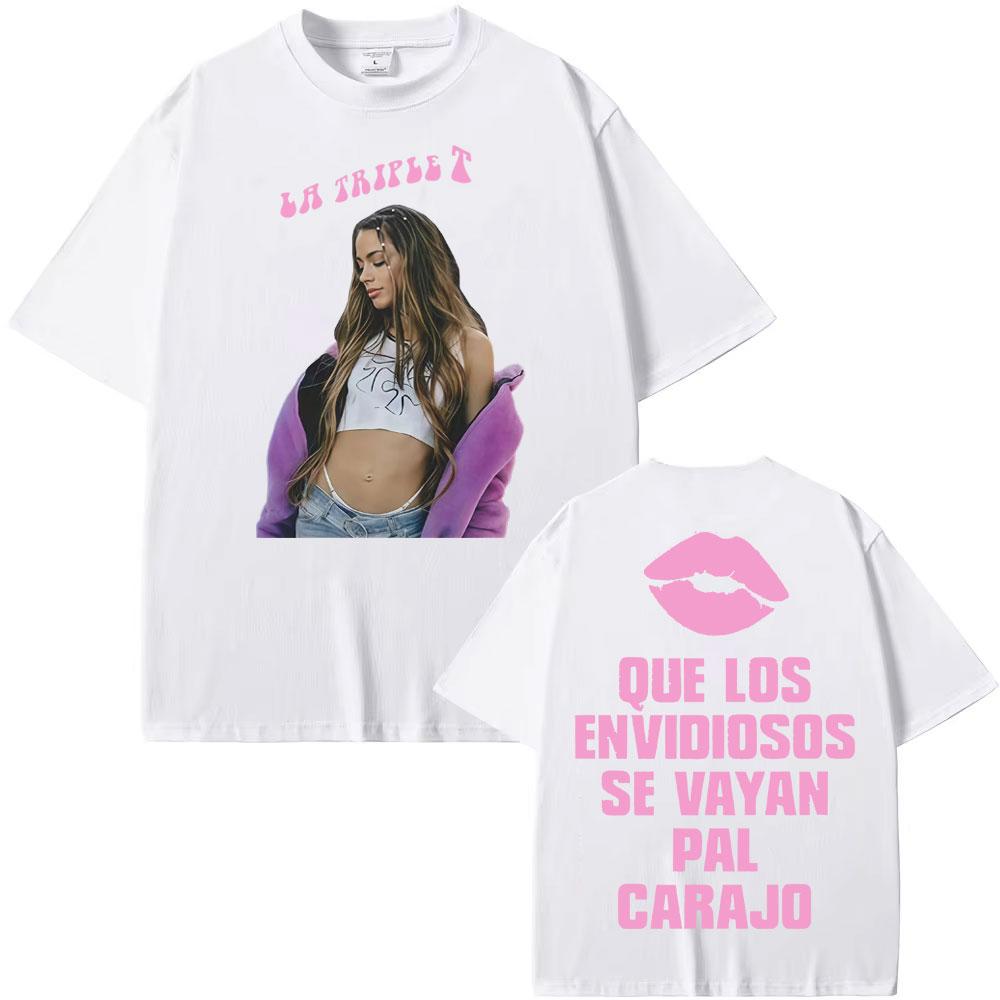 Singer Tini Stoessel's Double-sided Printed T-shirt for Men and Women In Harajuku 2025 Summer Print 100% Pure Cotton T-shirt