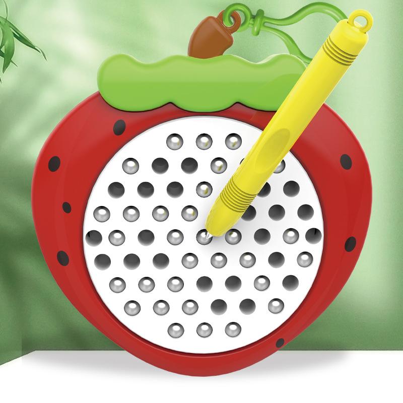 Cross-Border Magnetic Drawing Board Keychain: Fun and Educational Cartoon Animal Toy with Steel Ball Design