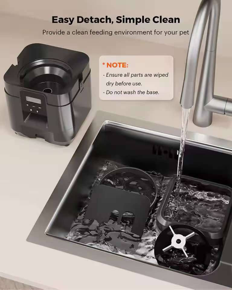 Automatic cat feeder, pet button smart WiFi video food coarse grain machine remote control automatic cat and dog dry food feeder