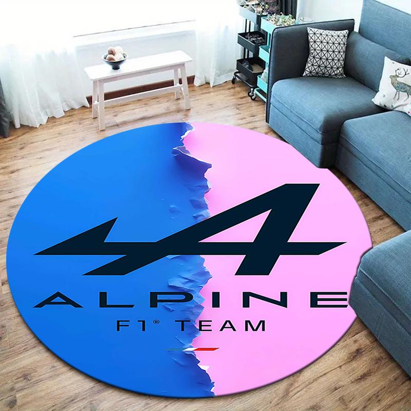 Alpine F1 Round Area Rug,Carpet Rug for Living Room Bedroom Sofa Playroom Decor,Non-slip Floor Mat