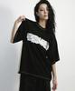 Deumakeu Text Graffiti Boxy Short Sleeve Tee - Black