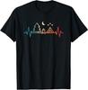 Retro Camping Heartbeat Nature Camper Hiking Men Boys T-Shirt