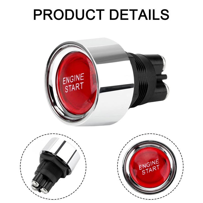 1Pc 12V 50A 3 Pin Spst Momentary Keyless Push Button Starter Switches On Off For Cars Marine Rv Car Engine Start Ignition Switch