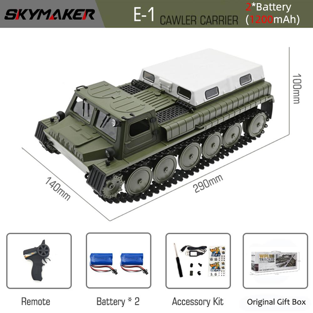 Wpl E-1 1/16 Rc Tank Toy 2.4G 4Wd Super Crawler Tracked Remote Control 1:16 Off-Road Vehicle Electric Kids Rc Toys For Boys