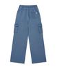 WACKY WILLY Women'S Semi-Wide Washed Cargo Pants Blue