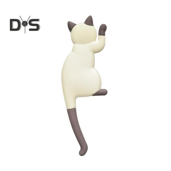 Fridge Sticker with Hook High Toughness 3D Realistic Cartoon Cat Design Refrigerator Sticker Decorative Fridge Accessory
