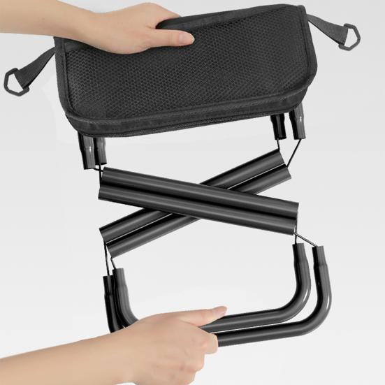 Portable Folding Stool Zipper Closure Ultralight Collapsible Stool Compact Design Camping Travel Fishing Hiking Chair