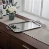 Stainless Steel Serving Tray Silver Serving Tray with Handles Decorative Shiny for Hosts, Tea Service, Bar Cart