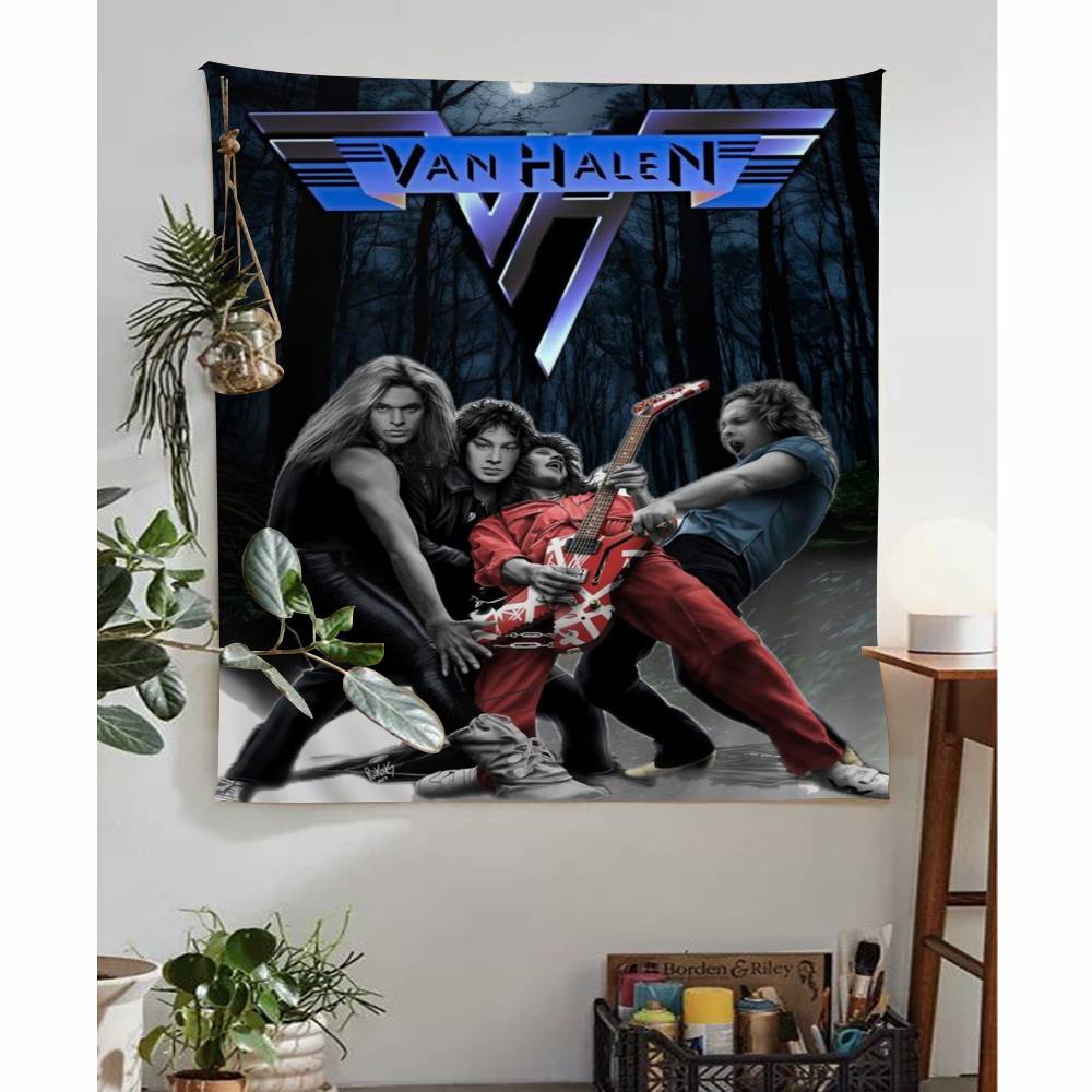 Van Halen Retro Rock Band Hanging Bohemian Tapestry Bohemian Wall Tapestries Mandala Cheap Hippie Wall Hanging