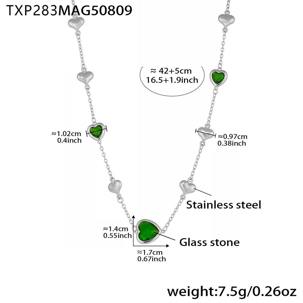 Qiong Yao 18k Gold-Plated Faceted Glass Stone Heart Necklace