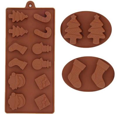 Nuovo Natale Fai da te Stampo in Silicone Stampo per Torta in Silicone Stampo in Silicone Pupazzo di Neve Albero di Natale Bacchetta Calze, Cioccolato