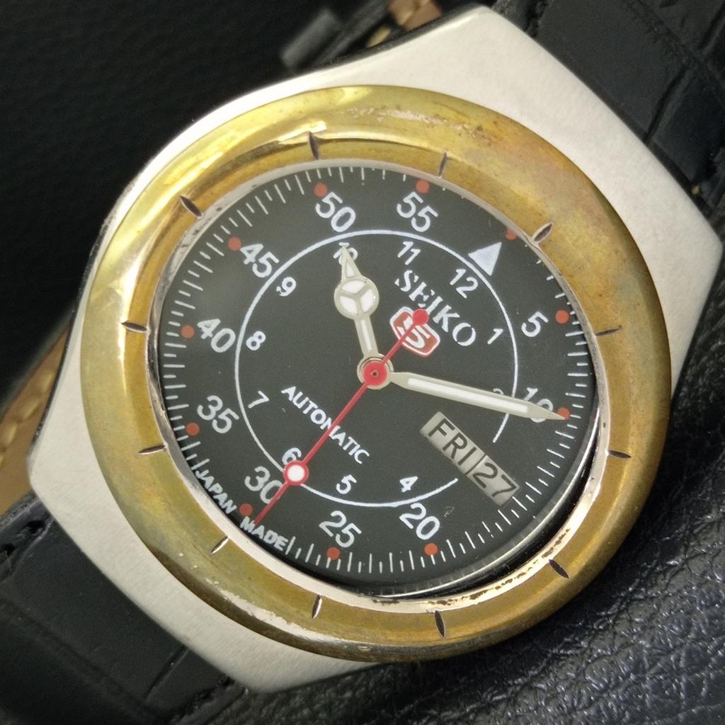 

ЯПОНИЯ ВИНТАЖ SEIKO 5 АВТОМАТИЧЕСКИЕ 7009A МУЖСКИЕ ЧАСЫ С ЧЕРНЫМ ЦВЕТОМ ЦИФЕРБЛАТА a702352-5 R124-a702352