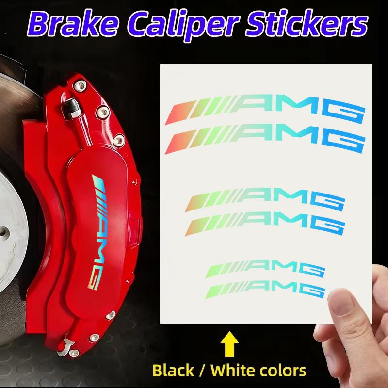 ZJH5 For Mercedes Benz AMG Waterproof Decals High-Temperature Resistant Brake Caliper Car Stickers Reflective Vinyl Wheel Rim Decals