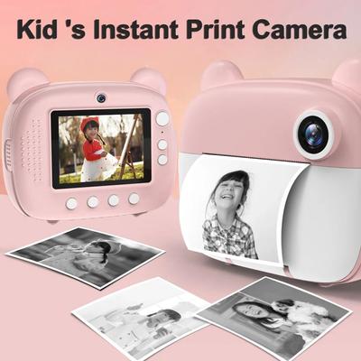 Cámara de impresión instantánea para niños, impresora térmica de fotografías con rollo de papel térmico, cámara digital para niños, video, regalo de cumpleaños