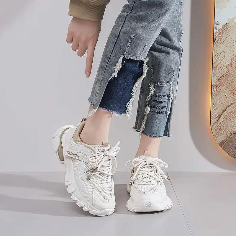 Fashion Anti-skid Road Sneakers Women Heels Boots Shoes Woman Platform Sneakers Sports Trending Trainners Designer Model Shose