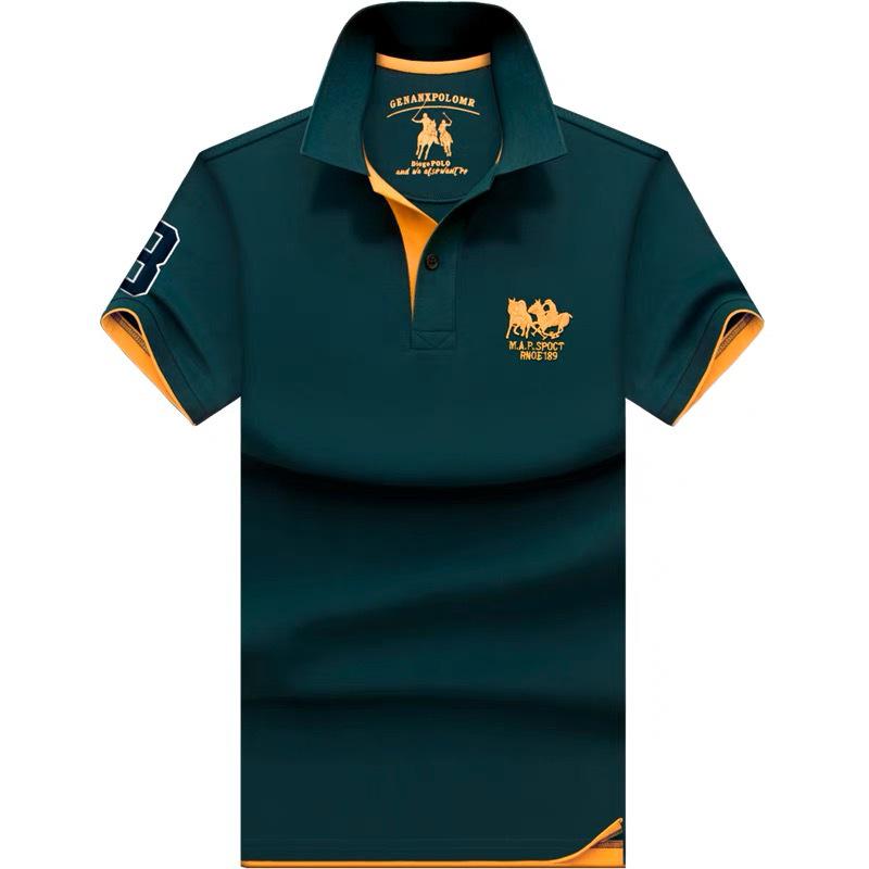 The BAY Men's Summer High-End Polo Shirt: Short Sleeve, Turn-Down Collar, Loose Fit, Plus Size, Trendy Fashion. L 130-145 lbs