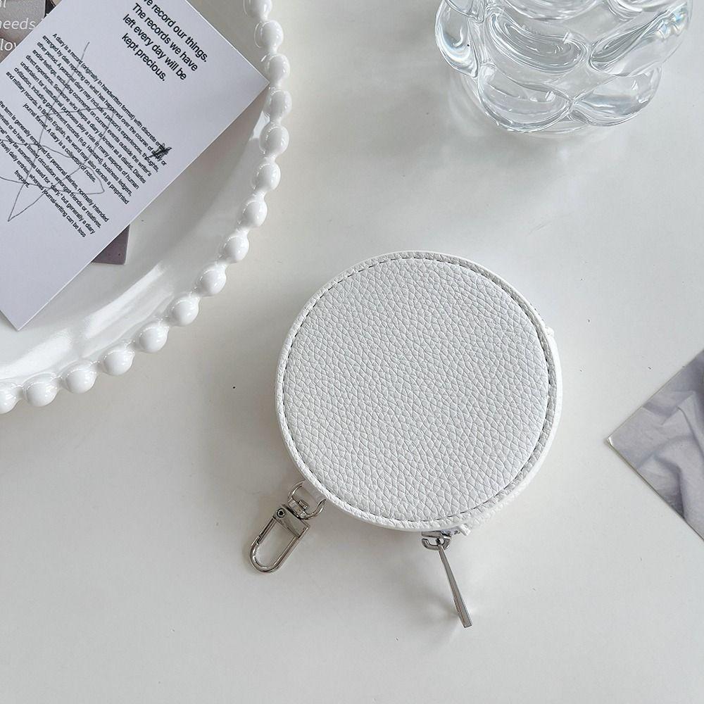 PU Leather PU Leather Coin Purse Zipper Small Storage Bag Kawaii Round Wallet  Outdoor