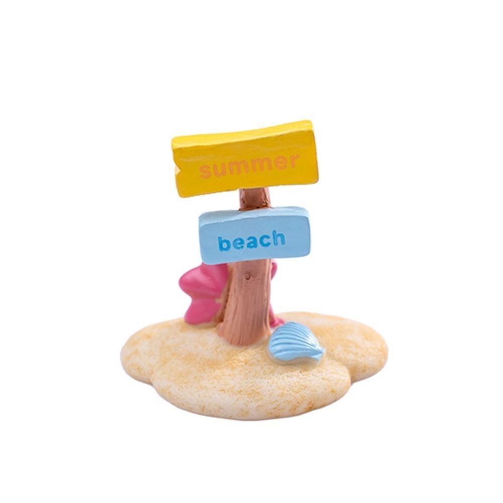 Multicolor Micro Road Signs Resin Mini Signpost Figurine Craft Miniature Road Board