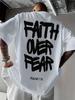 Camiseta Gráfica para Hombre Fe Sobre Miedo Salmos 118 Camiseta Cristiana Inspiradora