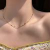 Color Crystal Beaded Necklace Small Fresh Simple Ins Style Light Luxury Niche Mori Choker Collarbone Chain Neck Chain