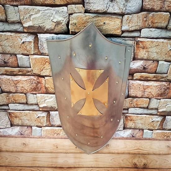 Bouclier de chevalier templier médiéval Lerp reconstitution bouclier de guerrier croisé armure médiévale bouclier en acier 60.96 cm meilleur pour cadeau