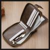 Vintage Men Pu Leather Small Wallet Short Horizontal Zipper Buckle Coin Pocket Tri-fold Fashion Multifunctional Wallet Card Bag